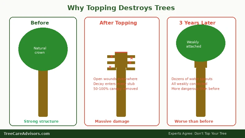 What Topping Is - TreeCareAdvisors diagram