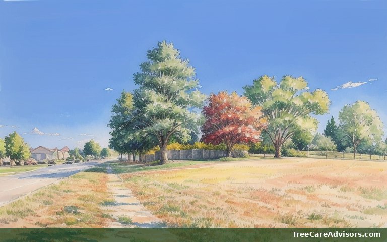 Neighborhood street view in Bonadelle Ranchos, CA